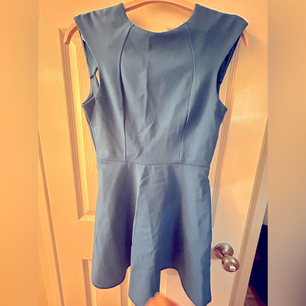 Blue A-Line dress with unique back cut out